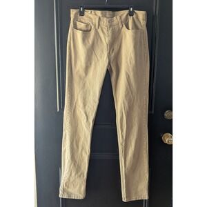 Levis 511 Slim Fit Pants Mens Sz 34x36 Tan Khaki Cotton Blend Denim Trousers